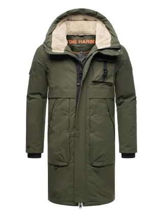 Stone Harbour Herren Outdoorjacke Cyriaan mit Teddyfellkapuze & winddichtem Design