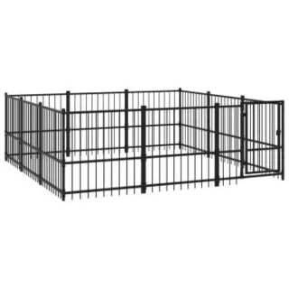 VidaXL Outdoor Hundezwinger Stahl 2,91 m, 2,91 m, 1 m