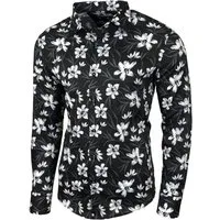 Baxboy Langarmhemd Baxboy Herren Hemd Freizeitshemd Langarm Blumen Casual Shirt