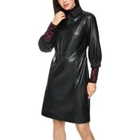 Marc Cain Midikleid Urban Office Premium Damenmode in edler Lederoptik