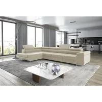 thematys Ecksofa ASTON LONG 355 x 204cm mit Schlaffunktion & Bettkasten – L-Sofa, mit 4 verstellbaren Kopfstützen, Cord (Poso) oder Samt (Monolith), - XXL Wohnlandschaft im modernen Design