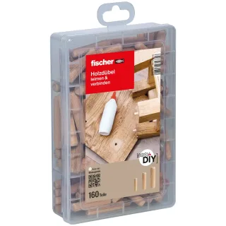 Fischer EasyDIY Box Holzdübel (160 Teile) - 548597