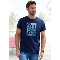 John Devin T-Shirt Rundhalsshirt mit Surf -Aufdruck aus reiner Baumwolle