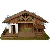 Alfred Kolbe Krippe Krippenstall mit vielen Details, für 12 cm Figuren (1-tlg), Echtholz