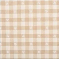 SCHÖNER LEBEN. Stoff Dekostoff Meterware Herzchen Karo klein beige weiß 140cm, made in Germany,doubleface,pflegeleicht