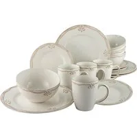 CreaTable Kombiservice Romantic Vintage creme (16-tlg), 4 Personen, Steinzeug