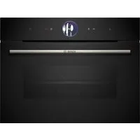 BOSCH Dampfbackofen Serie 8 CSG7361B1, mit Teleskopauszug nachrüstbar, Innovativer digitaler Bedienring & praktische Abschaltautomatik