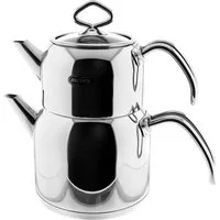 Mulex Caydanlik-Teekanne Set aus Edelstahl 18/10 – Perfekt für jede Teepause 0,7L+1,5L, (1-St)