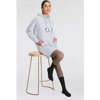 Zwillingsherz Sweatkleid "Love Yourself More" mit Kapuze, Taschen, Front und Backmotiv und Pailletten