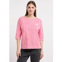 Ragwear 3/4-Arm-Shirt SHIMONA PRINT Bequemer Fit mit Herz-Print und ausgewaschener Optik