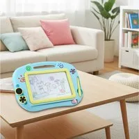shop'n smile ideoon Zaubertafel Magnet-Zaubertafel (32x23 cm) mit Stift & 2 Stempeln, Wiederbeschreibbare Maltafel