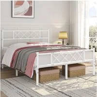 Yaheetech Bettgestell Metallbett mit Lattenrost, Bettrahmen mit Kopfteil, für Schlafzimmer, 90/140 cm (B)
