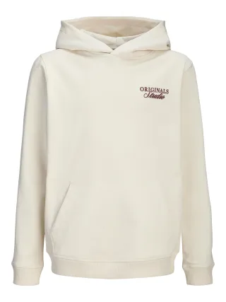 JACK&JONES - JORNORREBRO TYPO BACK SWEAT HOOD SN JNR Antique White - Gr. - 152