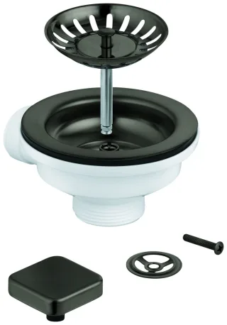 GROHE Exzenter-Ablaufgarnitur 40400 für Küchenspülen 1 Becken hard graphite geb., 40400AL0 40400AL0