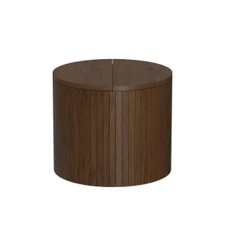 Vicco Couchtisch, Walnuss, Holzwerkstoff, Rund, 38x32x38 cm, Wohnzimmer, Wohnzimmertische, Couchtische