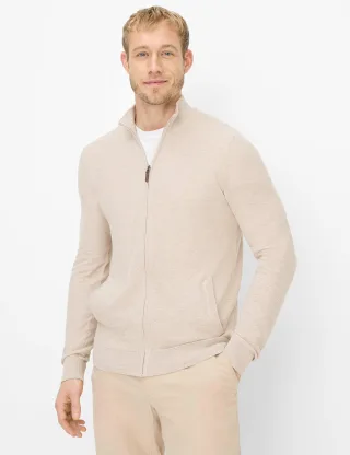 Brax Herren Strickjacke Style JAKE beach, Beige, Gr. M