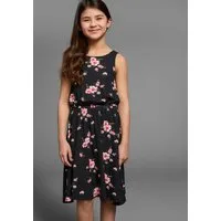 KIDSWORLD Jerseykleid für Mädchen sommerlich, kniefrei, floral, aus Viskosemischung, ärmellos
