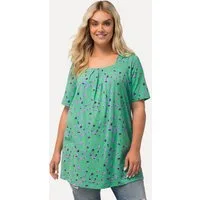 Ulla Popken T-Shirt Longshirt Fleckenmuster Carree-Ausschnitt Halbarm