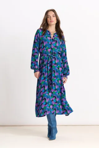 POM Amsterdam - DRESS - Brushwork Lilac purple - Gr. - 34