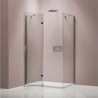 Bernstein Eckdusche NT403 90x80 cm Links, BxT: 90x80 cm, ESG Sicherheitsglas 8mm, Eckdusche Drehtür 90x80 Anschlag Links 8mm Nano