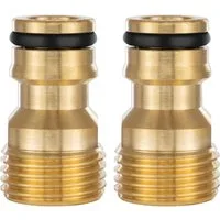 Poppstar Anschlussstück Wasserhahn-Schlauchadapter mit Außengewinde und Steckkupplung, (2-tlg., für Gartenschlauch)