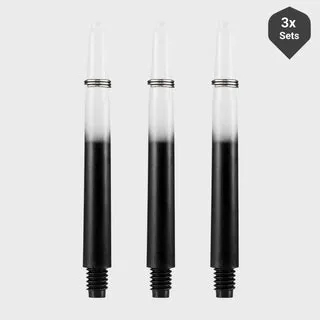 Kunststoff Dart Schäfte Zweifarbig (3 Sets) - Schwarz / Medium (49mm)