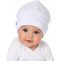 La Bortini Erstlingsmütze Baby Mütze mit Blumen Haube Übergangsmütze verschiedene Farben (Erstlingsmütze füt Neugeborene, Mädchen) festlich, 32 34 35 36 37 38 39 40 41 42 43 44 45 46 47 48 49 50 52