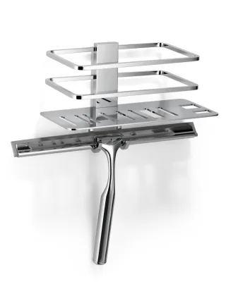Giese Duschkorb Piano mit seitlichem Halter für Rasierer, Haken und Wischer, 30766-02 30766-02