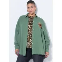 Studio Untold Hemdbluse Hemdbluse oversized Musselin Heart-Patch