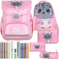 Spirit Schulranzen Set Vision 11-teilig 2026 Mädchen rosa grau Cat Love
