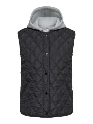 ONLY CARMAKOMA - CARRISSO LIFE HOOD QUILT WAISTCOAT OTW Black - Gr. - S-42/44