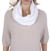 MIRROSI Loop Damen Schal aus Musellin, Made in Italy 70x20cm, Uni, Schlauchschal, (Zweimal um den Hals wickelbar, ca. 70x20cm), Damen Halstuch ideal für Frühling, Sommer oder Herbst