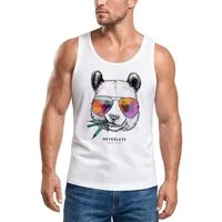 Neverless Tanktop Herren Tank-Top Panda Bär Aufdruck Tiermotiv mit Sonnenbrille Fashion mit Print