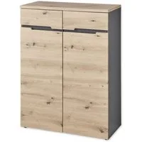 Innostyle Mehrzweckschrank Kommode MEMPHIS 2-türig Artisan Eiche Graphit Nachbildung