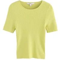 Next T-Shirt Geripptes Kurzarm-Oberteil mit Rundhalsausschnitt (1-tlg)