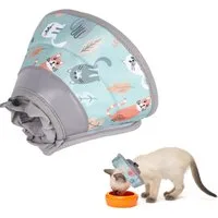 FELIXLEO Schutzkragen Halskrause Katze M verstellbar, weicher Blumen Kragen für Hunde