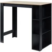 en.casa Bartisch, »Danderyd« 120x60x106 cm mit 3 Ablagefächern Schwarz/Eicheoptik
