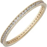 Schmuck Krone Goldring Schmaler Memory Ring aus 333 Gelbgold mit Zirkonia, Gold 333