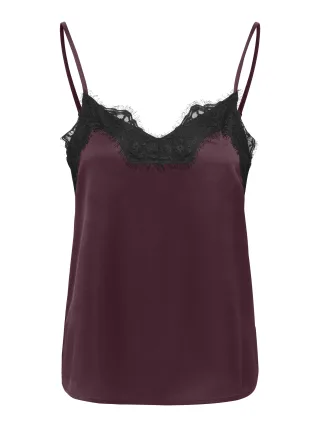 JDY - JDYELLY LACE SINGLET WVN EXP Winetasting - Gr. - M