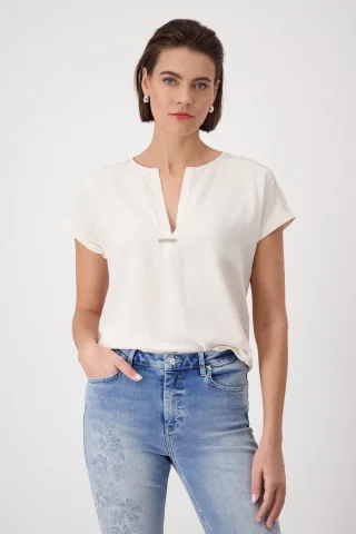 monari - Blusenshirt mit Schmuckkette seashell - Gr. - 38