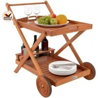 Casaria Beistellwagen Akazie, (1 St), mit Rollen FSC®- zertifiziertes Akazien Holz 2 Ebenen Tablett