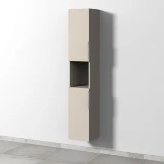 Sanipa 3way Hochschrank mit 2 Türen und 1 offenem Fach, Kaschmir-Matt UP1121U