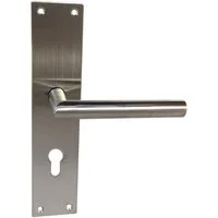 Türbeschlag Edelstahl Türbeschlag Renovierung 1723-T LS Türdrücker, extra flaches Türschild