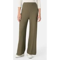 Les Lunes Stoffhose MICHELLE Rib Wide Leg LENZING™ ECOVERO™ Viskose, femininer Chic, gerades weites Bein,bequem