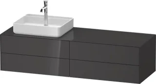 Duravit White Tulip Konsolenwaschtischunterbau wandhängend Graphit Hochglanz 1300x550x408 mm - WT486 WT4867LH1H10000