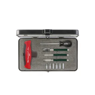 Wiha Drehmoment-Schraubendreher mit Quergriff Set TorqueVario -S 5-14 Nm gemischt 12-teilges Set variabel einstellbare Drehmomentbegrenzung mit Box...
