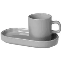 blomus Espressotasse PILAR, 4-tlg., Keramik, 2 Tassen, 2 Untertassen