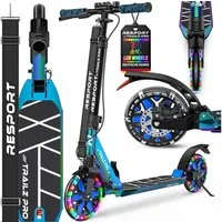 RE:SPORT Cityroller RE:SPORT® Trailz Pro Cityroller Scooter inkl. Tragegurt und Klingel, (Scooter höhenverstellbar & klappbar, Kickscooter Tretroller inkl. Handbremse & Doppelfederung), Cityroller für Kinder & Erwachsene mit LED, Klingel & Tragegurt