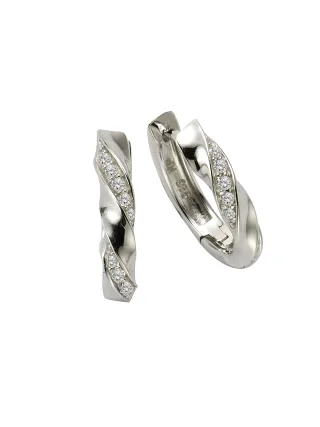 Zeeme Silber Ohrringe Silber 925 Zirkonia weiß