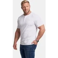 Men Plus T-Shirt Henley Basic Halbarm Rundhals